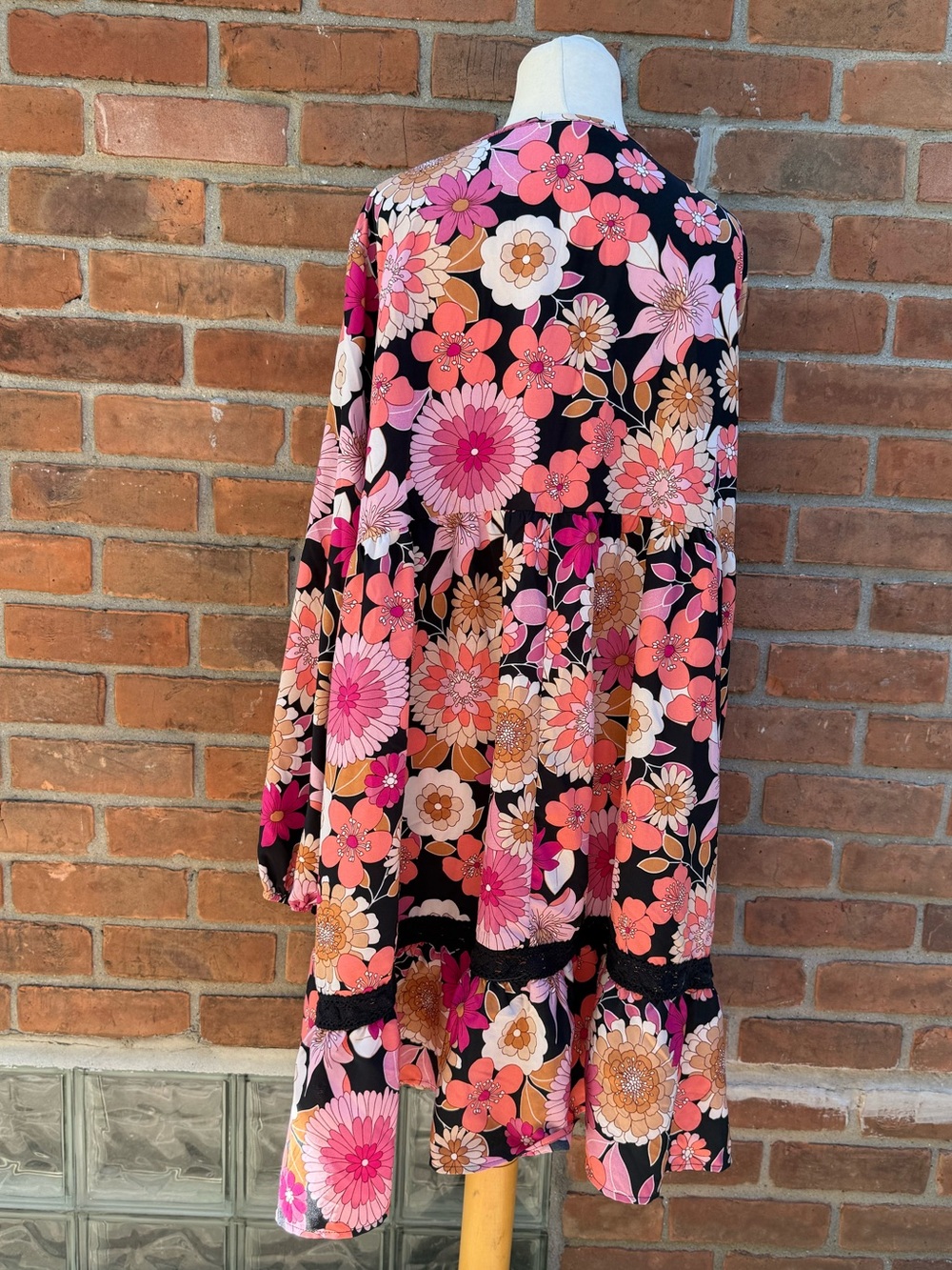 Rustty Dustty floral Boho Tunic Dress with long sleeves. - Picture 5 of 6